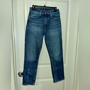 Express Blue Straight Leg Jeans High-Waisted Size 4R